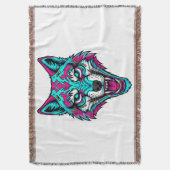 Couverture Cyberpunk Neon Wolf - Synthwave Robotic Animal (devant Vertical)