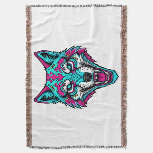 Couverture Cyberpunk Neon Wolf - Synthwave Robotic Animal (devant Vertical)