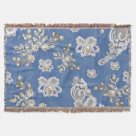Couverture Dеним Texturé Dentelle et Perles (Devant)