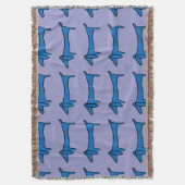 Couverture Dachshund Abstrait en bleu (devant Vertical)
