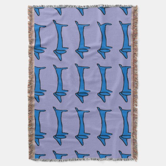 Couverture Dachshund Abstrait en bleu (devant Vertical)