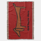 Couverture Dachshund Abstrait et rouge (devant Vertical)