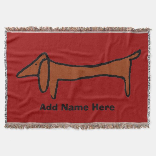 Couverture Dachshund Abstrait et rouge (Devant)