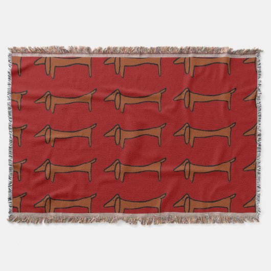 Couverture Dachshund Abstrait et rouge (Devant)