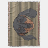 Couverture Dachshund chien Portrait Stripes (devant Vertical)