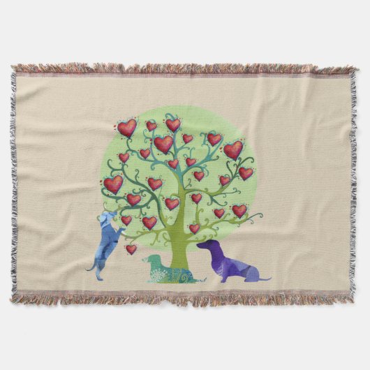 Couverture Dachshund Hearts Garden Jardin Jetez une couvertur (Devant)