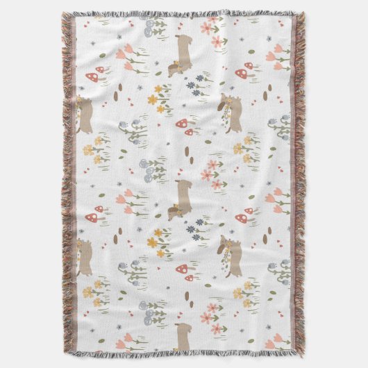 Couverture Dachshund Lover Weiner Chien Saucisse Chien Fleur (devant Vertical)