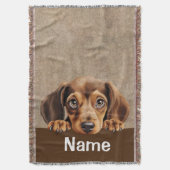 Couverture Dachshund Peeking Chien Chien Chien Chien Animaux (devant Vertical)