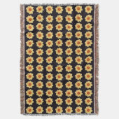 Couverture Dahlia jaune motif floral sur noir (devant Vertical)
