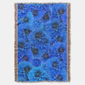 Couverture Dahlias en bleu royal - design floral, (devant Vertical)
