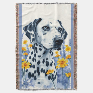 Couverture Dalmatien dans le jardin fleuri art