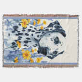 Couverture Dalmatien dans le jardin fleuri art (Devant)
