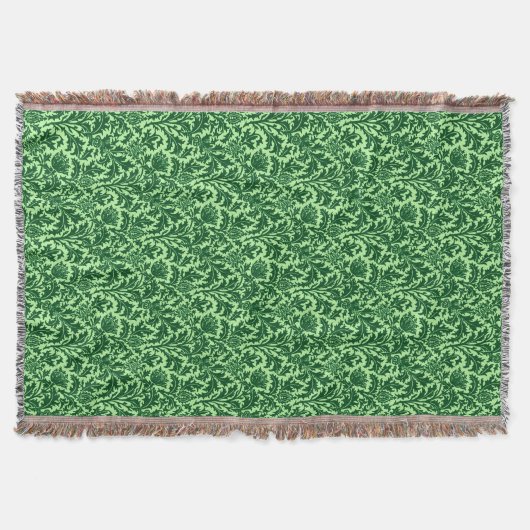 Couverture Damassé de chardon William Morris, vert émeraude (Devant)