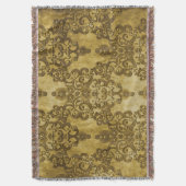 Couverture Damassé Distressed Rustique Or Jaune Foncé (devant Vertical)