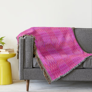 Couverture Damassé ethnique de Chevron, pourpre et rose de