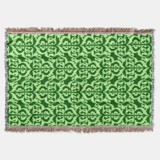 Couverture Damassé mauresque Ikat - pin et vert menthe (Devant)