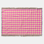 Couverture Damier Gingham Rose Clair et Jaune (Devant)