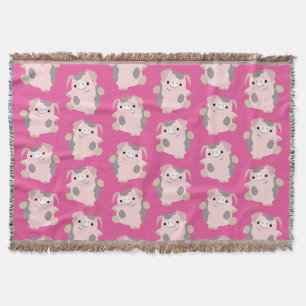 Couverture Dancing Cartoon Cochon Répéter Motif Jeter la couv