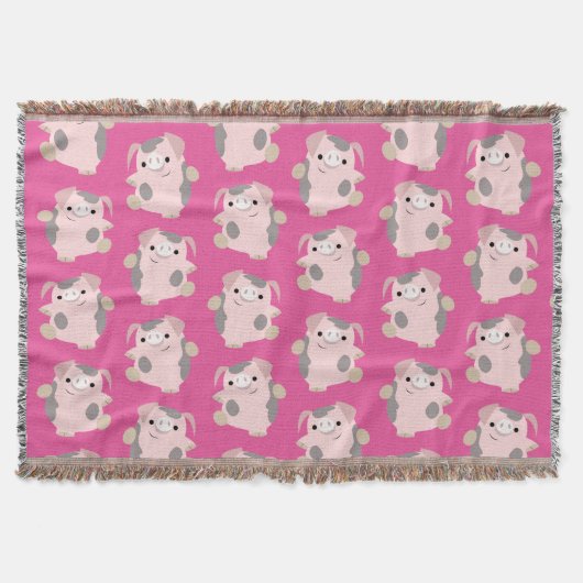 Couverture Dancing Cartoon Cochon Répéter Motif Jeter la couv (Devant)