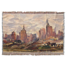 Couverture d'art de la skyline de NYC en sépia vin