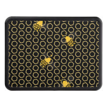 Motif de nid de miel d'abeille mignon noir jaune