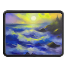 Tableau des vagues bleu foncé sous le soleil