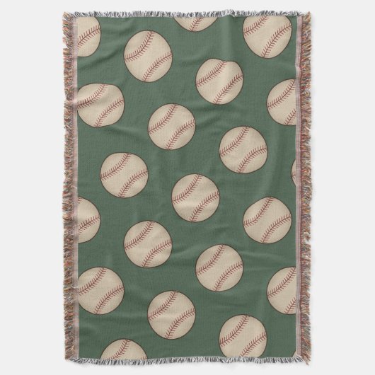 Couverture de baseball vintage verte à jeter (devant Vertical)