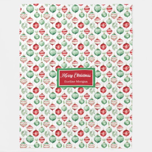 Couverture de baubles de Noël rouge et vert tradit (Devant)