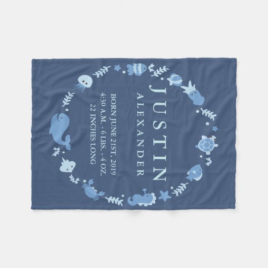 Couverture de bébé d'ouatine de faire-part de (Devant (Horizontal))