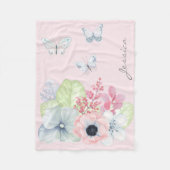 Couverture de bébé d'ouatine de fleurs et de (Devant)