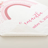 Couverture de bébé sherpa florale rose bohème arc- (3/4)