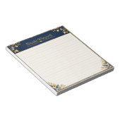 Couverture de bloc-notes botanique Navy Gold (Incliné)