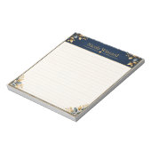 Couverture de bloc-notes botanique Navy Gold (Tourné)