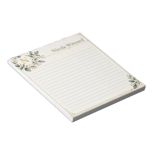 Couverture de bloc-notes initiale & nom botanique (Incliné)