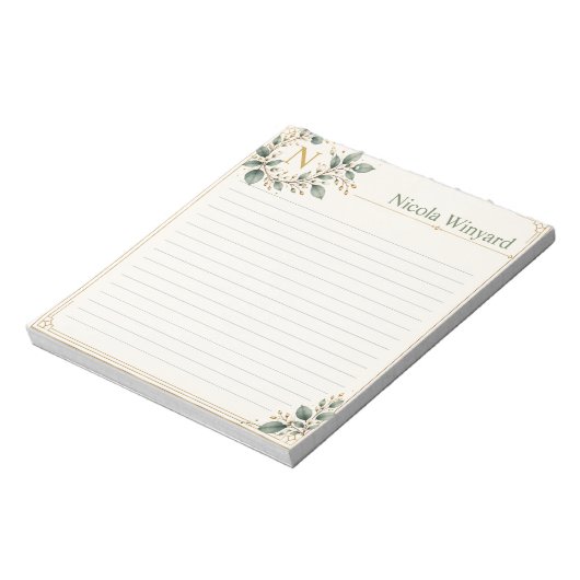 Couverture de bloc-notes initiale & nom botanique (Tourné)