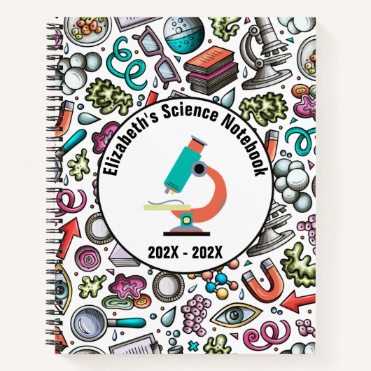 Couverture de cahier de sciences personnalisée - V (Devant)