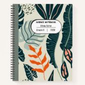 Couverture de cahier de sciences vibrante en orang (Devant)