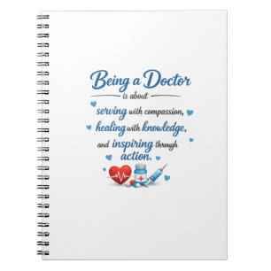 Couverture de cahier médical avec citation inspira