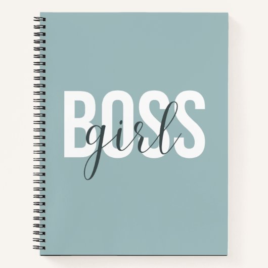 Couverture de cahier Minimal Mint Boss Girl (Devant)
