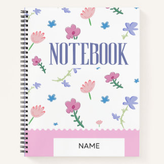 Couverture de cahier pastel fleuri