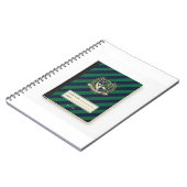 Couverture de cahier - Rayures diagonales émeraude (Côté gauche)