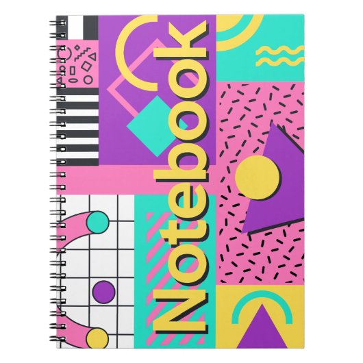 Couverture de cahier rétro Memphis (Devant)