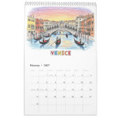 Couverture de calendrier de voyage de style crayon (Feb 2027)
