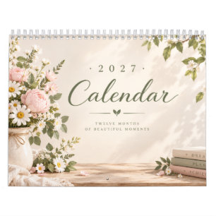 Couverture de calendrier floral 2027 – Élégant
