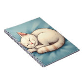 Couverture de Carnet bleu chat blanc dormant adora (Côté Droit)