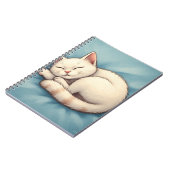 Couverture de Carnet bleu chat blanc dormant adora (Côté gauche)