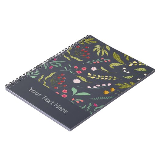 Couverture de Carnet spirale à motif floral (Côté gauche)