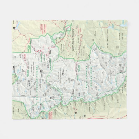 Couverture de carte de séquoia/Rois Canyon (Devant (Horizontal))