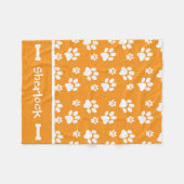 Couverture de chien confortable Orange personnalis (Devant (Horizontal))