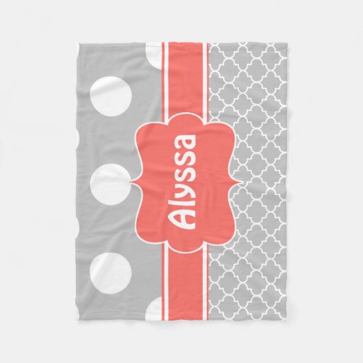 Couverture de corail grise de monogramme de (Devant)